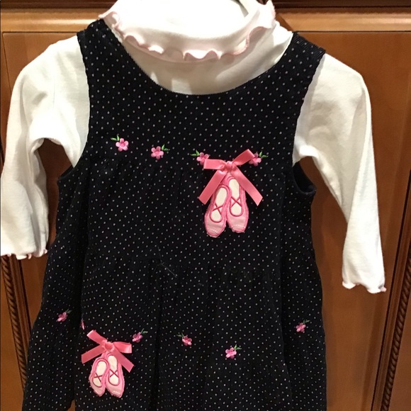 Vintage Y2K Rare Too Jumper dress Ballerino matching shirt 24m NWOT pink ,black - Picture 2 of 7